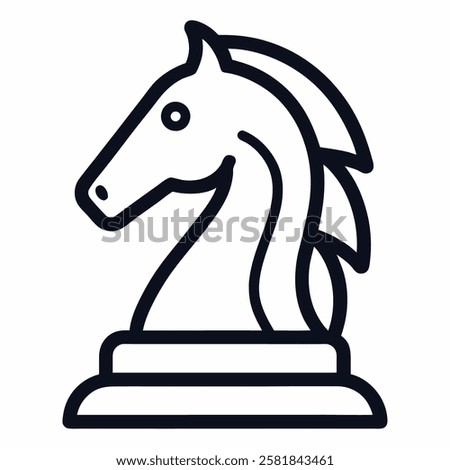 black chess knight vector illustration