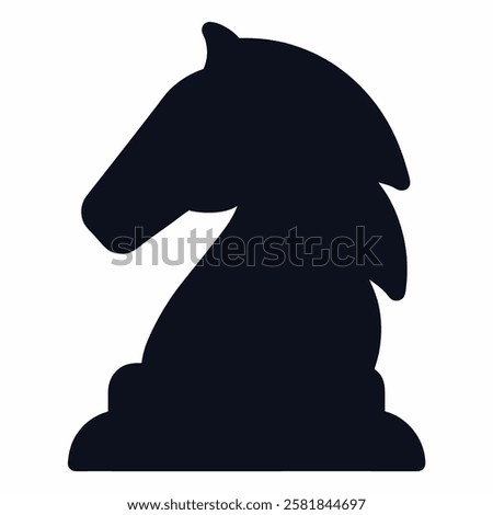 black chess knight vector illustration