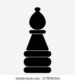 A black chess minister with a white background