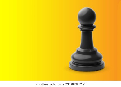 Black chess pawn on orange background. EPS10 vector