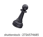 Black Chess Pawn Piece icon illustration 3d