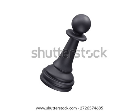 Black Chess Pawn Piece icon illustration 3d