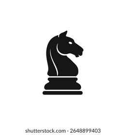 A black chess piece with a horse head