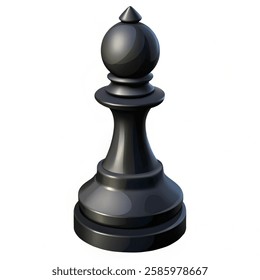 black Chess piece isolated on a  white background. Vector illustration.