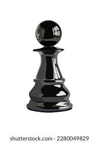 Black chess piece pawn with highlights on a white background.