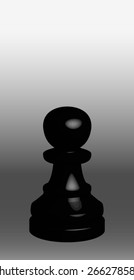 Black chess pieces on black and white background: pawn