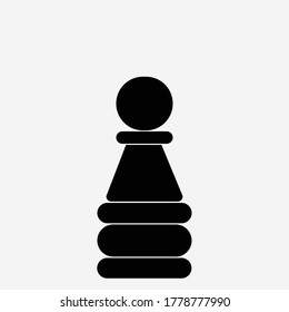 A black chess pion with a white background