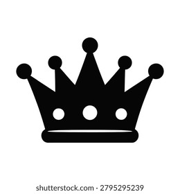 Black chess queen piece icon on plain background