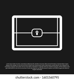 Black Chest for game icon isolated on black background.  Vector Illustration