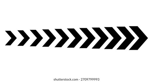 schwarze Chevron Pfeile, die das Wachstum steigende Intensität Schnelle Vorwärtsentwicklung Impuls Richtung Geschwindigkeit dynamische Bewegung.