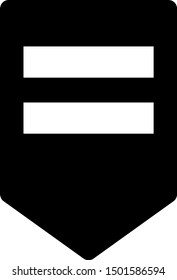 Black Chevron icon isolated on white background. Military badge sign.  Vector Illustration