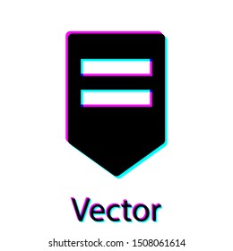 Black Chevron icon isolated on white background. Military badge sign.  Vector Illustration