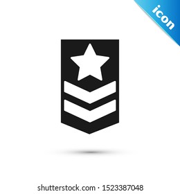 Black Chevron icon isolated on white background. Military badge sign.  Vector Illustration