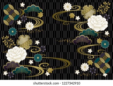 black chic japanese pattern