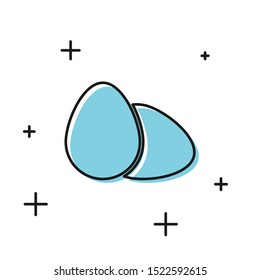 Black Chicken egg icon isolated on white background.  Vector Illustration