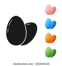 Black Chicken egg icon isolated on white background. Set icons colorful. Vector Illustration