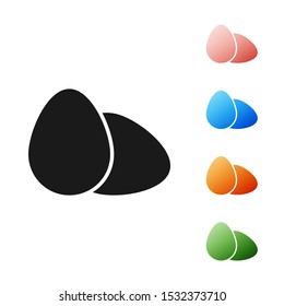 Black Chicken egg icon isolated on white background. Set icons colorful. Vector Illustration