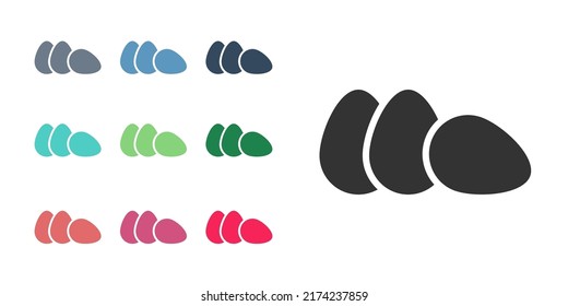 Black Chicken egg icon isolated on white background. Set icons colorful. Vector