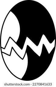 black chicken egg illustration with its uniqueness