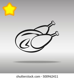 black Chicken Icon button logo symbol concept high quality