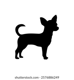 Black chihuahua dog silhouette vector illustration design.