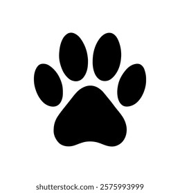 Black chihuahua paw print silhouette icon vector illustration design on white background.