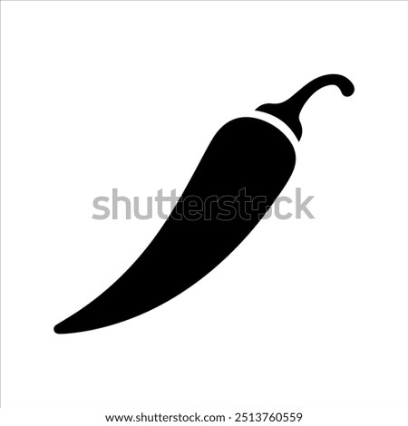 Black chili pepper silhouette vector illustration design on white background.
