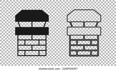 Black Chimney icon isolated on transparent background.  Vector