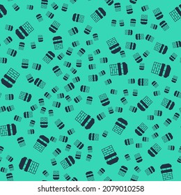 Black Chimney icon isolated seamless pattern on green background.  Vector