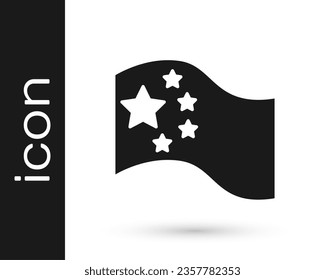 Black China flag icon isolated on white background.  Vector