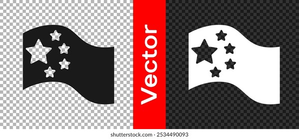 Black China flag icon isolated on transparent background.  Vector