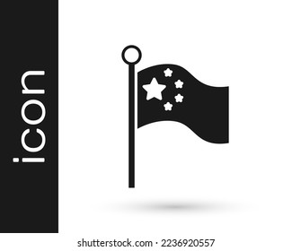 Die schwarze China-Flagge auf der Fahne Symbol einzeln auf weißem Hintergrund.  Vektorgrafik