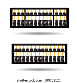 Black chinese abacus vector object in flat style