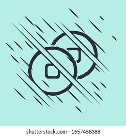 Black Chinese Yuan currency symbol icon isolated on green background. Coin money. Banking currency sign. Cash symbol. Glitch style. Vector Illustration