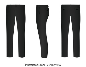 Black  chino pants. vector illustration