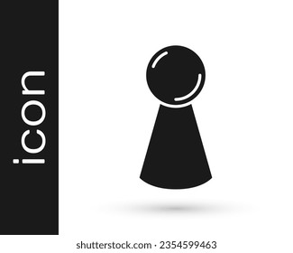 Black Chip for board game icon isolated on white background.  Vector