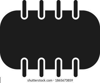Icono de icono de chip negro Ilustrado