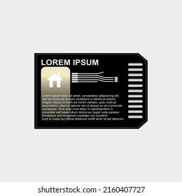 Schwarze Chips-Infografik-Element-Heimsymbol für Ihr Webdesign