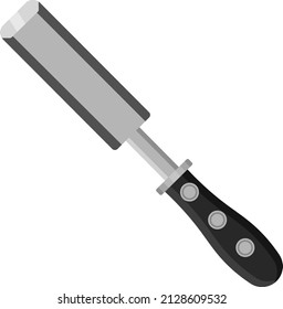 Black chisel, illustration, vector on a white background.