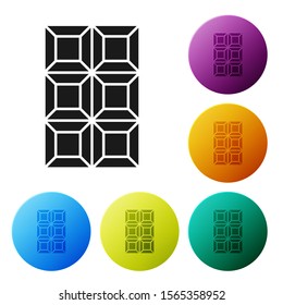 Black Chocolate bar icon isolated on white background. Set icons colorful circle buttons. Vector Illustration