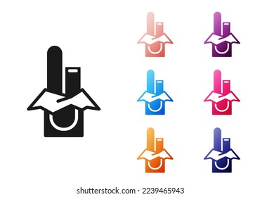 Black Chocolate bar icon isolated on white background. Set icons colorful. Vector