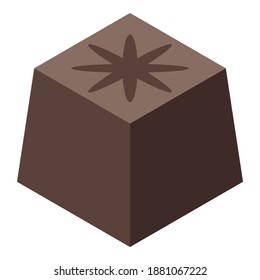 Black chocolate icon. Isometric of black chocolate vector icon for web design isolated on white background