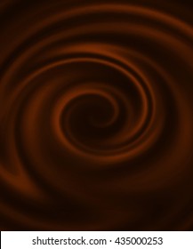Black chocolate vector swirl. Melted chocolate background. Sweet dessert texture. Smooth brown texture. Vector soft background.