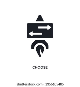 black choose isolated vector icon. simple element illustration from startup concept vector icons. choose editable logo symbol design on white background. can be use for web and mobile