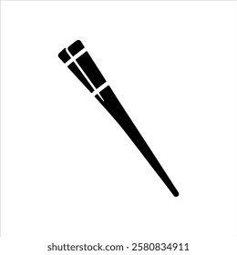 Black chop sticks icon silhouette vector illustration design on white background.