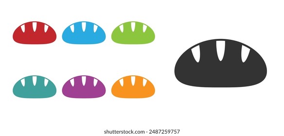 Icono de pan cristiano negro aislado sobre fondo blanco. Religión y cristianismo. Establecer iconos coloridos. Vector