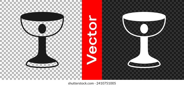 Black Christian chalice icon isolated on transparent background. Christianity icon. Happy Easter.  Vector