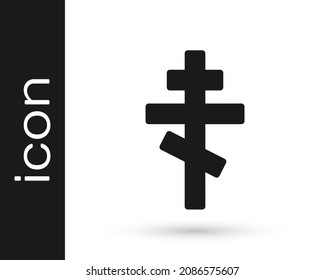 Black Christian cross icon isolated on white background. Church cross.  Vector