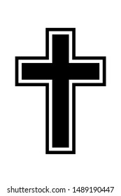 Black christian cross icon. Vector illustration