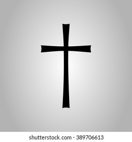 Black Christian cross, vector